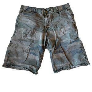 Dickies Shorts Camo Size 32 Baggy Y2K Grunge Workwear Pockets Ripstop Skater
